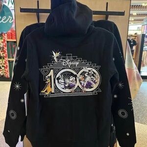 Disney Black Hoodie with 100th Anniversary Design